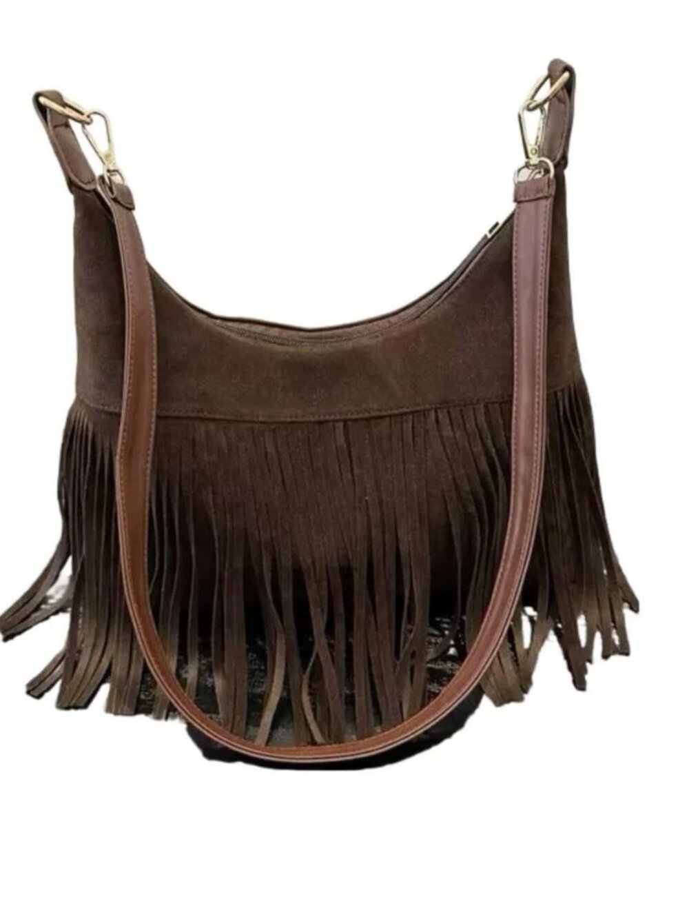 Fashion Women Fringe Hobo Bag Western Purse Shoulder Bag Vegan Suede Tassel